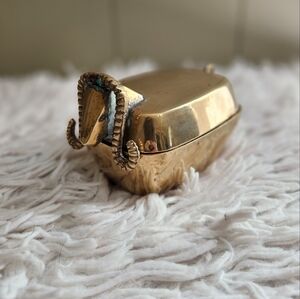 Vintage‎ Brass Ram Goat Trinket Box - Made in India, Zodiac Aries